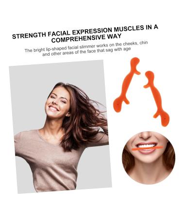 Angoily Facial Smile Maker Arm Sleeves - Face Trainer & Slim Mouth Exerciser | Enhance Your Smile & Beauty - 11.5X2.5cm Orange - Buy Online on GoSupps.com
