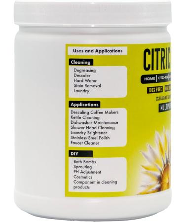 Citric Acid 3 lbs - 100% Pure Anhydrous Granular Powder for Cleaning & DIY Bath Bombs | Premium Quality with Scoop | International Shipping Available - Buy Online on GoSupps.com