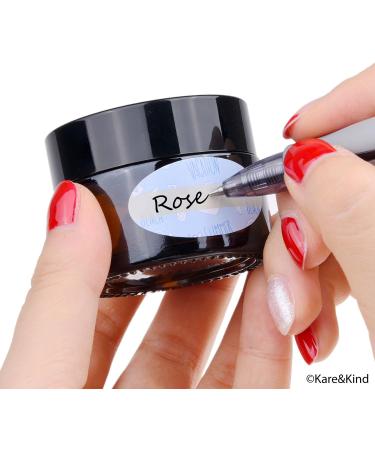 Kare & Kind Refillable Cosmetics Jars Kit | 4 Amber Glass Jars Lids & Labels | Perfect for Creams Oils & Powders - Buy Online on GoSupps.com