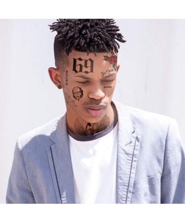 2020 Rapper Inspired Temporary Tattoos - 69 Realistic Face, Chest, Body & Arm Tattoos - Halloween Costume - Skin Safe - MADE IN USA - Buy Online on GoSupps.com