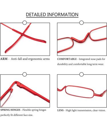 KoKoBin 2-Pack Mini Slim Reading Glasses +1.50 - Unisex Spring Hinge Metal Visual Aid with Case - International Shipping Available - Buy Online on GoSupps.com