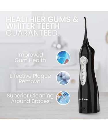 Aquasonic Aqua Flosser - Rechargeable Oral Irrigator with 4 Tips, 3 Modes | Portable & Cordless Water Flosser for Kids & Braces - Dentist Recommended - Buy Online on GoSupps.com