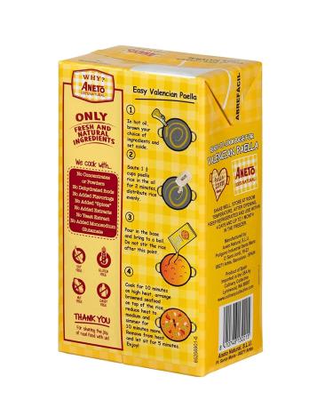 Aneto Valencian Paella Cooking Base Broth 33.83 Fl Oz - Authentic Spanish Flavor Boost for Perfect Paella - 1 Pack - Buy Online on GoSupps.com