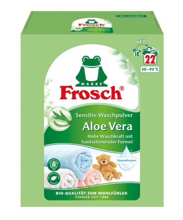 Frosch Aloe Vera Sensitive Washing Powder Powder Detergent (22 Washes) Fully Detergent Fights The Most Stubborn Stains for Radiant Purity 1.45 kg