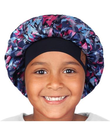 Hat Hut Kids Satin Bonnet Sleep Cap for Curly Hair Adjustable Silk Hair Cap for Baby Sleeping Hair Bonnet for Toddler Child 1-8 Years Dream
