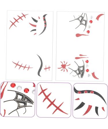 ABOOFAN 2 Sheets halloween decorations sticker face for DIY fake face for halloween Face Decals Halloween Face Decals the face Eye patch plastic - Buy Online on GoSupps.com