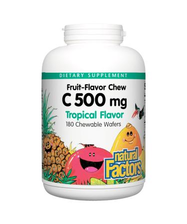 Natural Factors Fruit-Flavor Chew Vitamin C Tropical 500 mg 180 Chewable Wafers