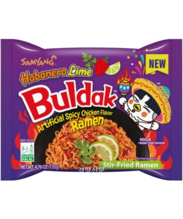 Samyang Habanero Lime Noodles 135g (Pack of 5) - Hot Chicken Flavor Spicy Ramen Buldak Multipack Snacks Instant Korean Food - Buy Online on GoSupps.com