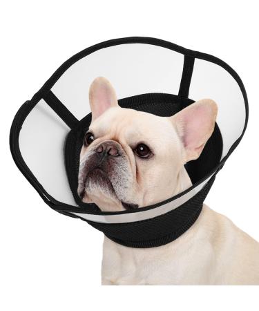 Kuoser Rewrise dog soft leak protection protective collar dog comfy CONE dog adjustable breakwear for dogs after op breathable pet elisabethane frenkrause cat black s s black