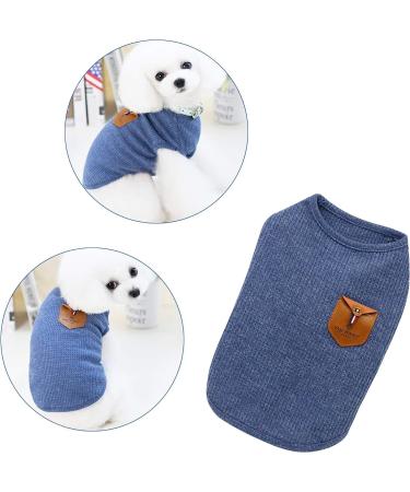 Yaodhaod Small Dog Shirt - Blue & Gray Cotton Clothing for Dogs & Cats (2 Pack) | Perfect for Teacup Teddies & Dwarf Rabbits - Buy Online on GoSupps.com