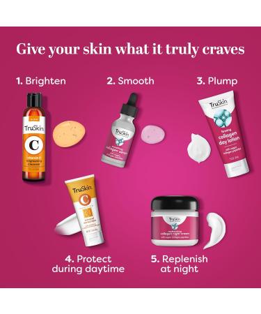 TruSkin Collagen Peptides Serum for Face Vegan Collagen Ceramides & Superfruits for Radiant Skin 1 fl. Oz International Shipping - Buy Online on GoSupps.com