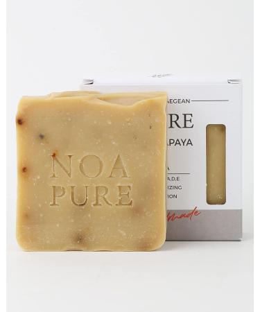 Buy NOA PURE Shea Butter Papaya Bar Soap | 100% Handmade Vegan Soap for Face Hands & Body | Moisturizing Cold Pressed Soap with Essential Oils - International Shipping Available - Buy Online on GoSupps.com