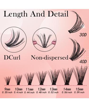 280PCS D Curl Eyelash Extension Kit - Natural Reusable Lash Clusters 9-15MM Mix for DIY at Home | 30D & 40D Options - Buy Online on GoSupps.com