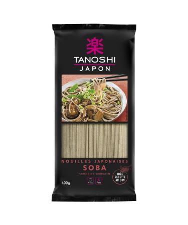 TANOSHI - Soba to Cook - Japanese Noodles - Buckwheat Flour - For 4 People - Preparation in 4 min - 400g