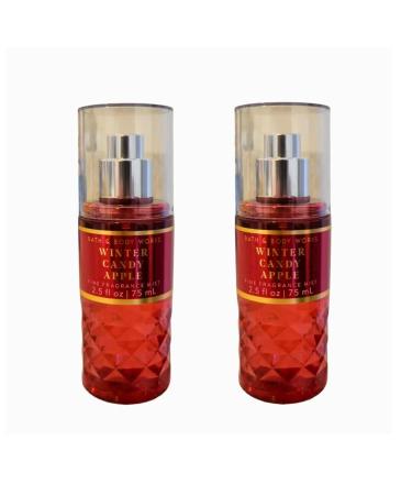 Bath & Body Works Mini Travel Size Fine Fragrance Mists 2.5oz Each Set of 2 (Winter Candy Apple)