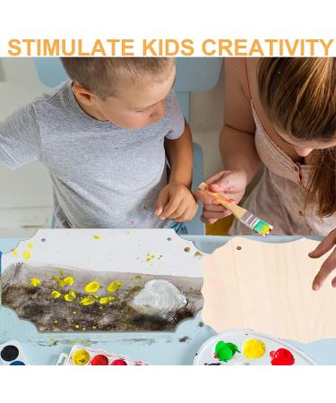 12PCS Unfinished Wood Crafts Blanks - Rectangle-Shaped Ornaments & Plaques for DIY Crafts - Fathers Day Gifts - 8.8 x 5.7 Inches - Wood Burning, Painting, Hanging Decorations - 3 Styles - Buy Online on GoSupps.com