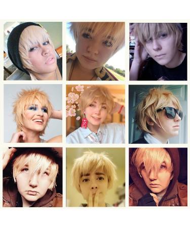 COSPLAZA Short Pink & Blonde Mixed Anime Cosplay Wig - Unisex Fluffy Party Hair Costume - Buy Online on GoSupps.com
