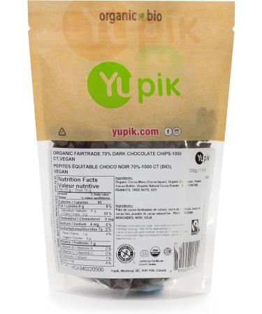 ORGANIC FAIRTRADE 70% DARK CHOCOLATE CHIPS VEGAN- 500G Gluten-free Vegan Non-GMO - Buy Online on GoSupps.com
