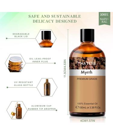 PHATOIL Myrrh Essential Oil 100ML - Pure Premium Grade for Diffuser, Humidifier, Aromatherapy & Candle Making - Buy Online on GoSupps.com