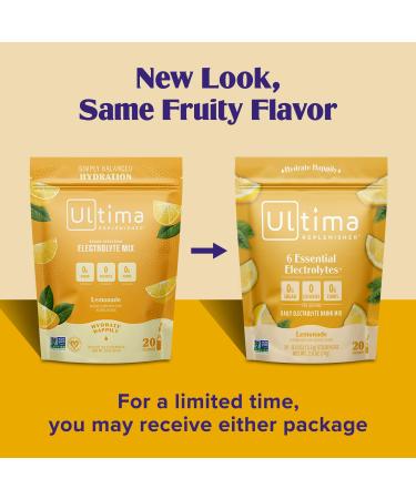 Ultima Replenisher Essential Electrolyte - Lemonade - Pack of 20 stickpacks - Buy Online on GoSupps.com