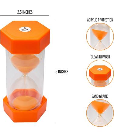 Teacherfav 5-Minute Hourglass for Children | 12.7 cm Acrylic Orange Timer | Ideal for Classrooms & Home - Medium Single Pack - Buy Online on GoSupps.com