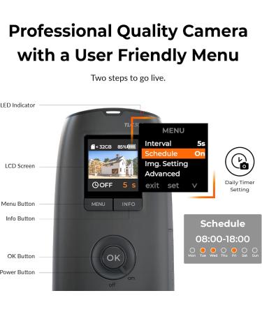 Brinno Time Lapse Camera BCC300 M Outdoor Construction Jobsite Plant Weather Timelapse Camera LCD Screen Extended Battery Life IPX4 Water-Resistant Wall Mount - Buy Online on GoSupps.com