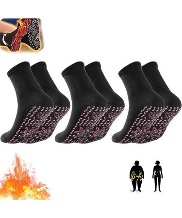 Tomalin Acupressure Self Heating Shaping Socks Afiz Tourmaline Slimming Health Sock Magnetic Self-Heating Socks Foot Massage Thermotherapeutic Sock (3PCS)