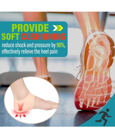 Buy Heeren Cushion 4PC Gel Heel Spur Inserts - Silicone Pads for Heel Pain Relief & Plantar Fasciitis - Comfortable Heel Socks for Cracked Heels (Nude Color) - Buy Online on GoSupps.com