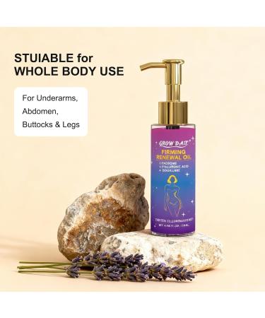 GROW DATE Body Firming Oil for Crepey Skin - After Shower Oil for Women Firming Tightening and Hydrating Full Body That Plumps Lavender 4 FL OZ - Buy Online on GoSupps.com