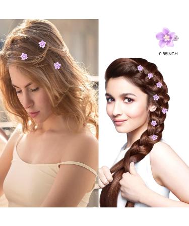 SOVOEY 30pcs Purple Hair Accessories: Mini Flower Hair Clips & Barrettes for Girls & Women - Wedding Decorative Pins - Buy Online on GoSupps.com