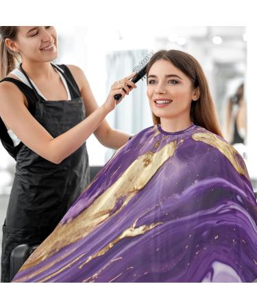 Kigai Purple Marble Barber Cape - Professional Waterproof Hair Cutting Cape for Men & Women - Adjustable Snap Closure Hairdressing Cape - Buy Online on GoSupps.com