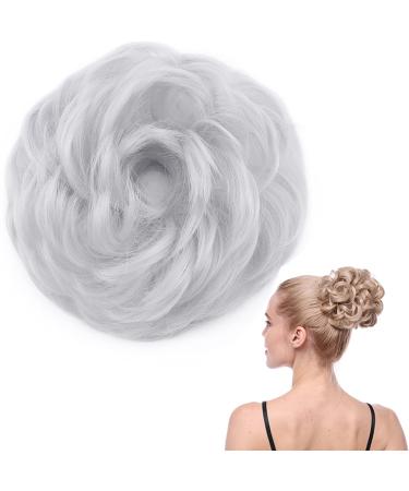 SEGO hairpiece bun hair tie hair extension VOLUMINOUS hair knot extensions updos 50g - silver-grey