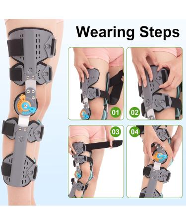Adjustable Hinged Knee Brace ROM - Post Op Immobilizer for Meniscus Tear Arthritis ACL PCL Osteoarthritis - Support for Men & Women - Buy Online on GoSupps.com