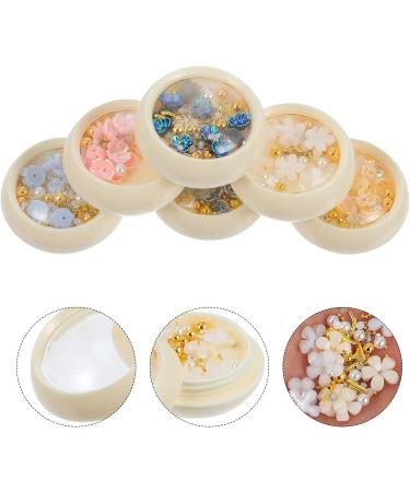 Lurrose 6 Boxes Nail Art Accessories nail decor nail art charm decor crystal rhinestones gems charms nail flower nail charm nail art flower nail art pearls nail polish glue resin flower 3d - Buy Online on GoSupps.com