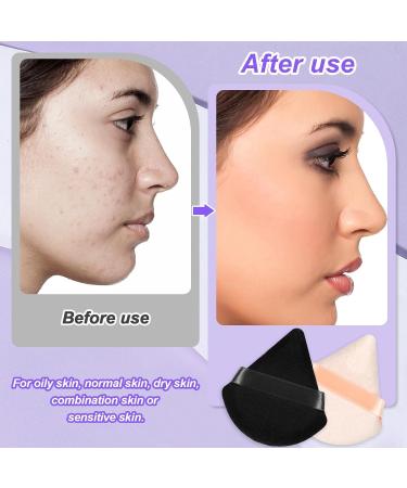Sularpek Makeup Puff Set - 6 Soft Reusable Triangle Powder Puffs for Foundation & Loose Powder - Black & Skin Tone - Wet/Dry Makeup Application - Buy Online on GoSupps.com