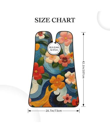 Cashew Flower Print Beard Bib Apron - Non-Stick Men's Hair Catcher for Shaving | Unique Gift for Men - Buy Online on GoSupps.com