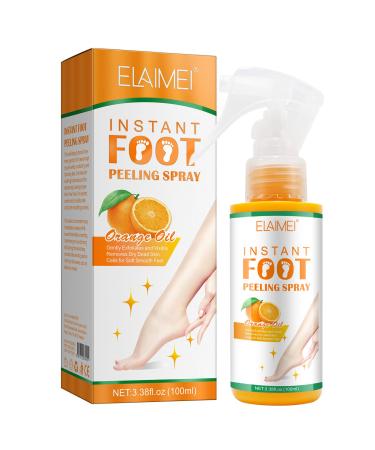 Foot Peeling Spray Oil - Foot Peeling Spray for Remove Dead Skin, Pedicure Dead Skin Exfoliator for Cracked Rough Heels, Dry Toe Skin & Calluses, Quicky Remove Dead Skin (Orange)