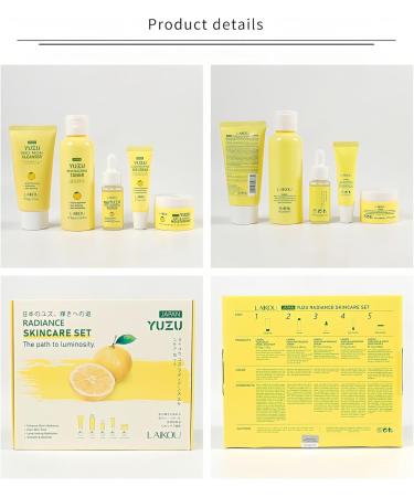 Skin Hydration Kit Natural Yuzu Hydration Travel Set - Daily Facial Cleanser Revitalizing Toner Skin Refining Serum Eye Cream - Buy Online on GoSupps.com