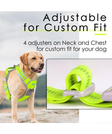Thinkpet Anti Tug Dog Harness - Adjustable Reflective Breathable - XL Bright Green - Easy Control with Handle - No Choking Design - 1 Pack - Buy Online on GoSupps.com