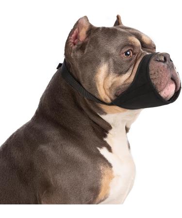 Yoolhamy dog muzzle for Pitbull soft muzzle for Rottweiler American Bully Bulldogge Boxer to prevent biting and barking for medium -sized and large short snouts for fur care