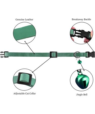 Murom Breakaway Leather Cat Collar with Bell | Adjustable and Soft Kitten Collar in Pink, Brown, Blue, Green, Red - Buy Online on GoSupps.com