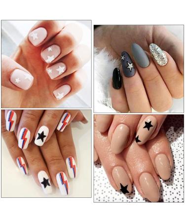 Colorful Stars 3D Nail Art Stickers - Self-Adhesive Glitter Decals for Manicure DIY - Buy Online on GoSupps.com