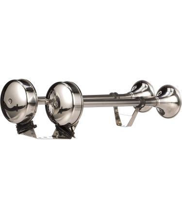 Seachoice Stainless Steel Dual Trumpet Horn - Vibration-Free Mounting Pad - 20-3/4 Long - 12V - Buy Online on GoSupps.com