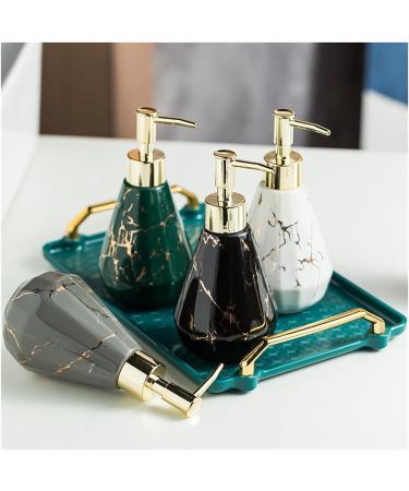 Ceramic Marble Pattern Lotion Press Bottle - Gray & Gold Disposable Liquid Packaging - Buy Online on GoSupps.com