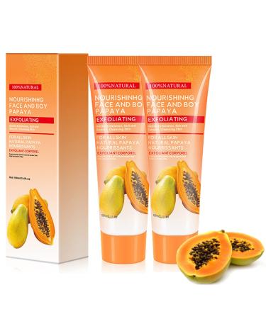 Papaya Essence Brightening Exfoliating Peeling Gel  Papayas Essence Peeling Cleanser  Exfoliating Face Wash  Papaya Scrub Cream Moisturizing Smoothing Facial and Body Extractfor (2pcs)