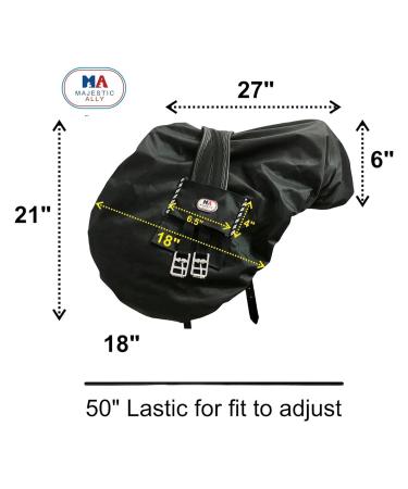 Majestic Ally Nylon Waterproof Fleece Lined Ride On English Saddle Cover-Multiple Color (Hunter Green) - Buy Online on GoSupps.com
