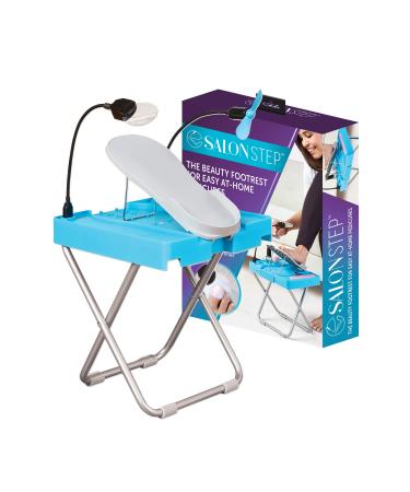 Salon Step The Beauty Footrest for Easy at-Home Pedicures  Treat Your Feet  No More Bending or Stretching with LED Magnifier  Drying Fan  Adjustable Foot Rest  Non-Slip Sturdy Legs & Built-in Storage