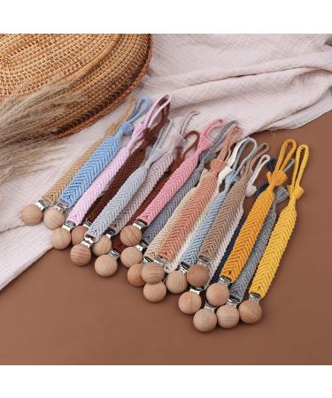Luluspace Baby Pacifier Chain - Cotton Rope Strap with Wooden Clips | Stylish & Safe Pacifier Holders for Girls - Buy Online on GoSupps.com
