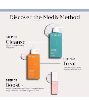 Medix 5.5 Argan Oil Hydrating Body Treatment Cream + Glycolic Acid Exfoliating Body Wash Set - Buy Online on GoSupps.com