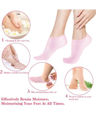 2 Pairs Silicone Socks for Women - Moisturizing Gel Socks for Dry Feet Cracked Heels & Spa Pedicure Care - Buy Online on GoSupps.com
